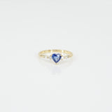 Promise ring for her - Natural Heart Sapphire Engagement Ring