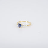 Promise ring for her - Natural Heart Sapphire Engagement Ring