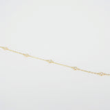 Dainty Diamond Gold Hand Chain - Natural Diamond Bezel Finger Bracelet - Handmade Tennis Jewelry