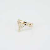 Double V-Shaped Diamond Wedding Band - Wishbone Chevron Ring