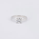 Elegant GIA-Certified 0.9 Ct Solitaire Diamond Engagement Ring with Arrow-Inspired Gold Band