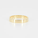 Simple 3 mm Flat Solid Gold Ring – Engraved Wedding Bands for Couples