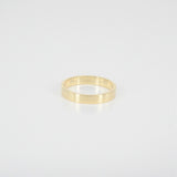 Simple 3 mm Flat Solid Gold Ring – Engraved Wedding Bands for Couples