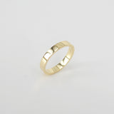Simple 3 mm Flat Solid Gold Ring – Engraved Wedding Bands for Couples