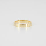 Simple 3 mm Flat Solid Gold Ring – Engraved Wedding Bands for Couples