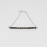 Minimalistic Black Diamond Bar Bracelet