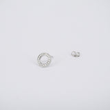 Circle Pave Diamond Studs – Genuine Diamond Gold Earrings