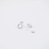 Circle Pave Diamond Studs – Genuine Diamond Gold Earrings
