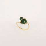 Natural Raw Colombian Emerald Solitaire Engagement Ring - Unique Raw Gemstone Statement Ring