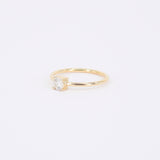 Dainty 0.25Ct Diamond Engagement Ring - April Birthstone - Handmade