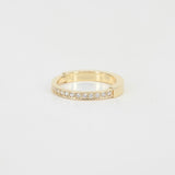 Unique Flat Pave Diamond Wedding Band – His and Hers Solid 18k Gold Rings
