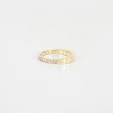 Unique Flat Pave Diamond Wedding Band – His and Hers Solid 18k Gold Rings