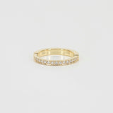 Unique Flat Pave Diamond Wedding Band – His and Hers Solid 18k Gold Rings
