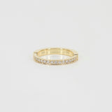 Unique Flat Pave Diamond Wedding Band – His and Hers Solid 18k Gold Rings