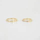 Unique Flat Pave Diamond Wedding Band – His and Hers Solid 18k Gold Rings