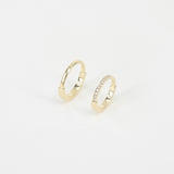 Unique Flat Pave Diamond Wedding Band – His and Hers Solid 18k Gold Rings