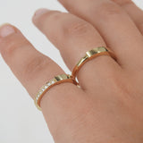 Unique Flat Pave Diamond Wedding Band – His and Hers Solid 18k Gold Rings