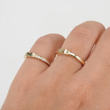 Unique Flat Pave Diamond Wedding Band – His and Hers Solid 18k Gold Rings