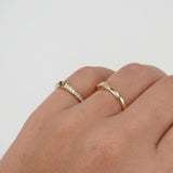 Unique Flat Pave Diamond Wedding Band – His and Hers Solid 18k Gold Rings