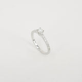 Dainty Solitaire Diamond Engagement Ring – April Birthstone Bridal Jewelry