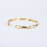 Simple Dome Solid 18k Gold Bangle – Minimalist Wedding Stacking Bracelet