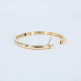 Simple Dome Solid 18k Gold Bangle – Minimalist Wedding Stacking Bracelet