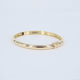 Simple Dome Solid 18k Gold Bangle – Minimalist Wedding Stacking Bracelet