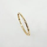 Simple Dome Solid 18k Gold Bangle – Minimalist Wedding Stacking Bracelet