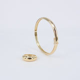 Simple Dome Solid 18k Gold Bangle – Minimalist Wedding Stacking Bracelet