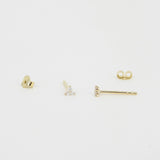 Tiny Trio Diamond Stud Earrings – Delicate Diamond Cluster Earrings