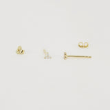 Tiny Trio Diamond Stud Earrings – Delicate Diamond Cluster Earrings