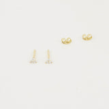 Tiny Trio Diamond Stud Earrings – Delicate Diamond Cluster Earrings