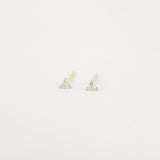 Tiny Trio Diamond Stud Earrings – Delicate Diamond Cluster Earrings