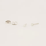 Vintage Six-Prong Diamond Stud Earrings - Minimalistic Open Housing Design
