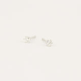Vintage Six-Prong Diamond Stud Earrings - Minimalistic Open Housing Design