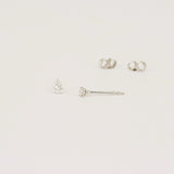 Vintage Six-Prong Diamond Stud Earrings - Minimalistic Open Housing Design