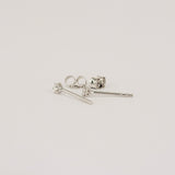 Vintage Six-Prong Diamond Stud Earrings - Minimalistic Open Housing Design