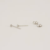Vintage Six-Prong Diamond Stud Earrings - Minimalistic Open Housing Design