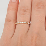 Marquise Diamond Wedding Band – Single Prong Bubble Diamond Ring