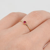 Dainty Ruby Engagement Ring – Small Minimalist Ruby Ring – Simple genuine Ruby Ring - Natural July Birthstone Ring - Ruby Stacking Gold Ring