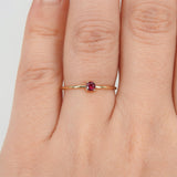 Dainty Ruby Engagement Ring – Small Minimalist Ruby Ring – Simple genuine Ruby Ring - Natural July Birthstone Ring - Ruby Stacking Gold Ring