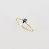 Dainty Blue Pear-Shaped Sapphire Ring