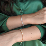 Natural Diamond Tennis Bangle Bracelet - 2.2 mm / 1.30 Ct.