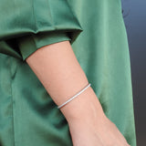 Natural Diamond Tennis Bangle Bracelet - 2.2 mm / 1.30 Ct.