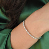 Natural Diamond Tennis Bangle Bracelet - 2.2 mm / 1.30 Ct.