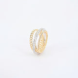 Unique Interlocking Diamond Wedding Ring Set – Multi Braided Gold Bands
