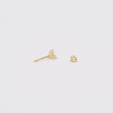 Large Diamond Trio Stud Earrings – Minimalist Cluster of Genuine Diamonds