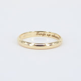 Solid 3 mm Gold Dome Engraved Wedding Band for Couples