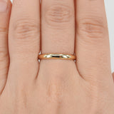 Solid 3 mm Gold Dome Engraved Wedding Band for Couples