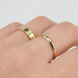 Solid 3 mm Gold Dome Engraved Wedding Band for Couples